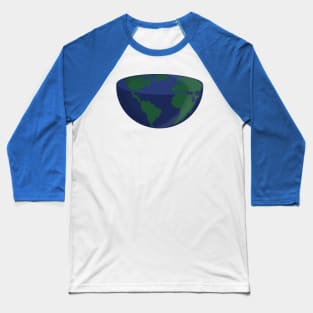 Flat Earth Baseball T-Shirt